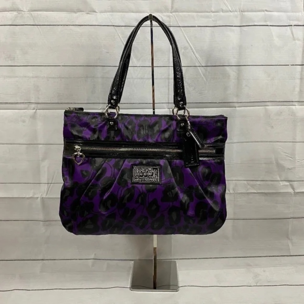 Coach Daisy Poppy Ocelot Glam Tote Shoulder Bag